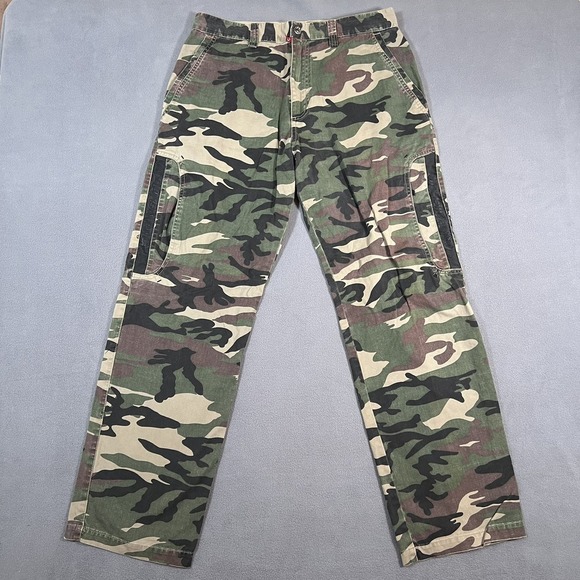 Vintage Quiksilver Military Camo Pants 32x32 Army Green Cargo‎ 90s Y2K